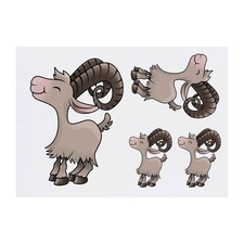 4 x 'Happy Goat' Temporary Tattoos / Transfers TO00015571