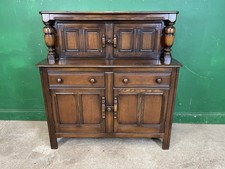 ERCOL COURT CUPBOARD BUFFET SIDEBOARD DARK FINISH BLUE LABEL ELM