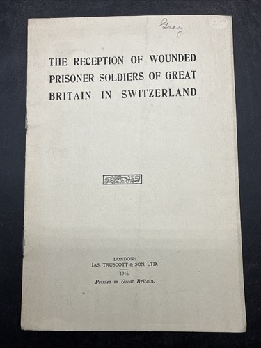 WWI POWS RECEPTION OF WOUNDED SOLDIERS OF GREAT BRITAIN IN SWITZERLAND 1916
