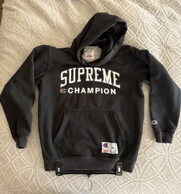 Supreme Champion Collab SS17 Mens Pullover Hoodie Size M Black