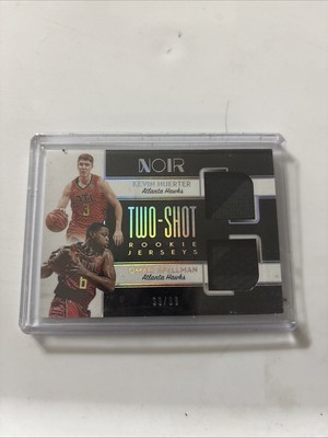 2018-19 Noir KEVIN HUERTER/OMARI SPELLMAN Dual Jersey Patches #'d /99 HAWKS (KK)