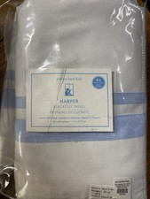 Pottery Barn Kids Harper White Light Blue ribbon Curtain Blackout Panel 48x84