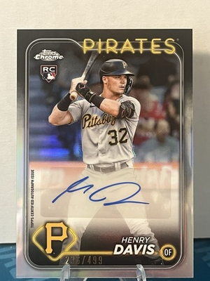 #ad 2024 Topps Chrome Baseball Henry Davis Rookie Refractor Auto 499 #AC HD PIRATES $11.99
