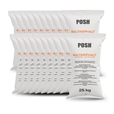 POSH Kaltasphalt 20x25kg (500kg) | Bitumen Reparatur Kaltasphalt 0 8mm Palette 