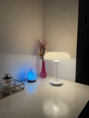 Lampe De Chevet Dalida En Céramique - Vendeur Français - Blanc, Bouton Poussoir