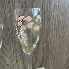 2 Vintage Perrier Jouet Belle Epoque Champagne Flutes Hand Painted Floral 7.5" — photo 2