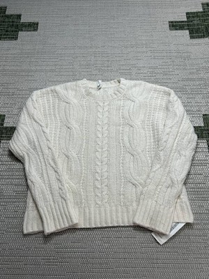 Splendid Sweater Womens Small White Cable Knit Pullover