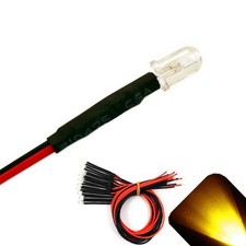 100 X Pre Wired 12v 5mm Yellow Gold Leds Prewired 12 Volt Led Rc 11v 13v 14v 15v