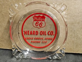 Phillips 66 Old Ash Tray Eagle Grove Iowa Heard Oil Co Company Co.
