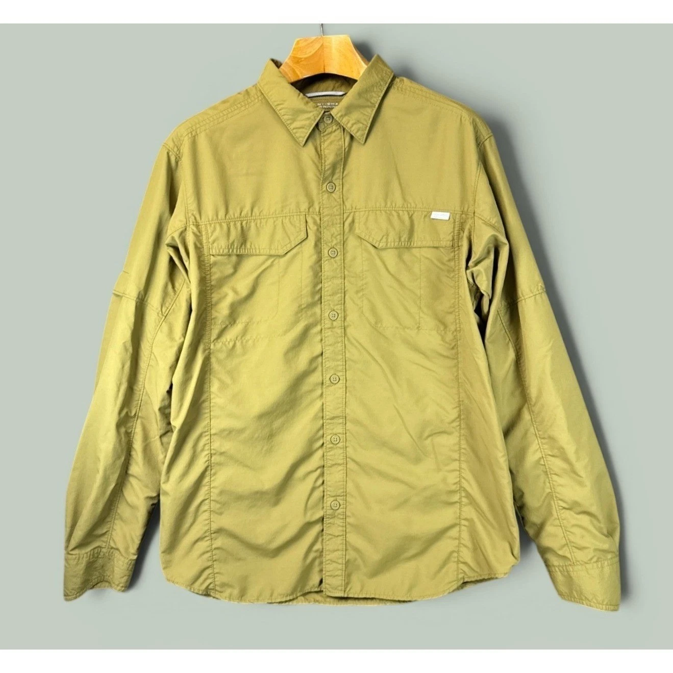 Columbia Silver Ridge Utility Shirt Men L UPF Sun Protection Fishing Boating EUC