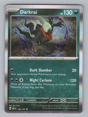 Darkrai 136/197 Rare Obsidian Flames Pokemon Holo NM