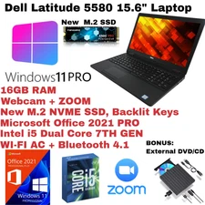 Dell 5580💻WIN11💻New 256GB SSD💥Backlit_CAM+Office 2021🎁BONUS CD📢DISCOUNT📢