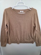 Gap Women's Small Light Camel Heather Relaxed Boatneck Sweater NWT 44.99 799313