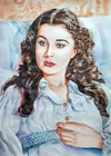 11.69 × 16.53" Vivien Leigh as Scarlett ~ SIGNED and DATED