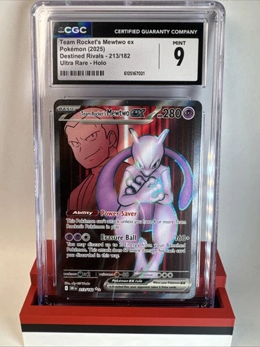 Pokémon TCG Team Rockets Mewtwo EX 213/182 Destined Rivals 2025 UR Holo CGC 9
