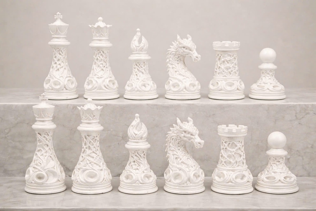 Dragon Fantasy Chess Set – Ornamental Handcrafted Style included
