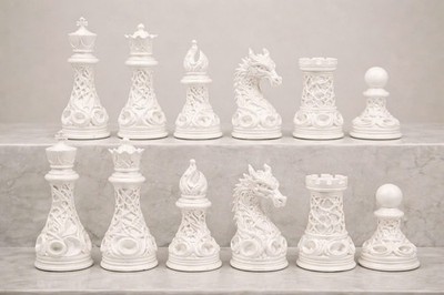 Dragon Fantasy Chess Set – Ornamental Handcrafted Style included