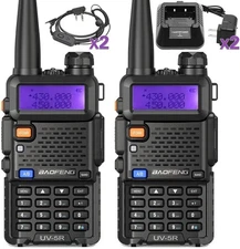Long Range 100 Mile Walkie Talkie Two Way Radio Charge Headset Waterproof 2 PACK