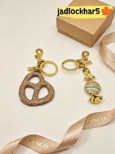 Coach Rhinestone Pretzel & Rainbow Crystal Candy Keychains Set 
