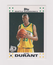 2007-08 Kevin Durant Topps White Base Rookie Card #2. rookie card picture
