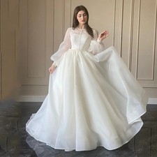 Elegant High Neck Evening Dresses with Long Sleeves A-Line Floor Length