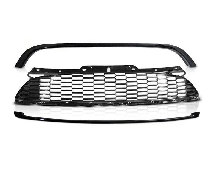 Parrilla delantera para MINI COOPER 2010 2011-2014 R55 R56 R57 JCW estilo negro brillante Foto 2 de 3