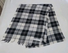 Lochcarron of Scotland 100 Pure New Wool Scarf - Black  White Tartan