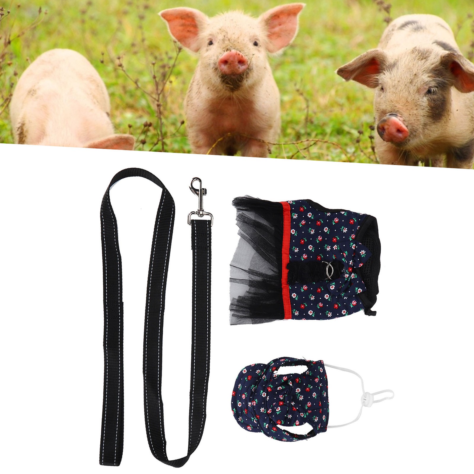 Pet Vest Harness Skrits With Leash Cover Pigs EscapeProof Walking Dress