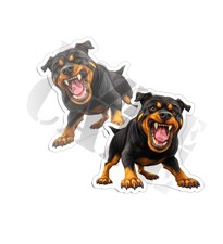 Warning Rottweiler Decal Waterproof Sticker Car Dog cuddly creatures 2 PACK