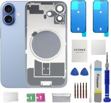Back Glass Replacement with Metal Camera Frame and Lens Glass Magnet for iPhone