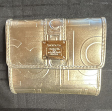 Liz Claiborne Gold Logo Tri-Fold Wallet w/ Zip Coin Pocket, Credit Card