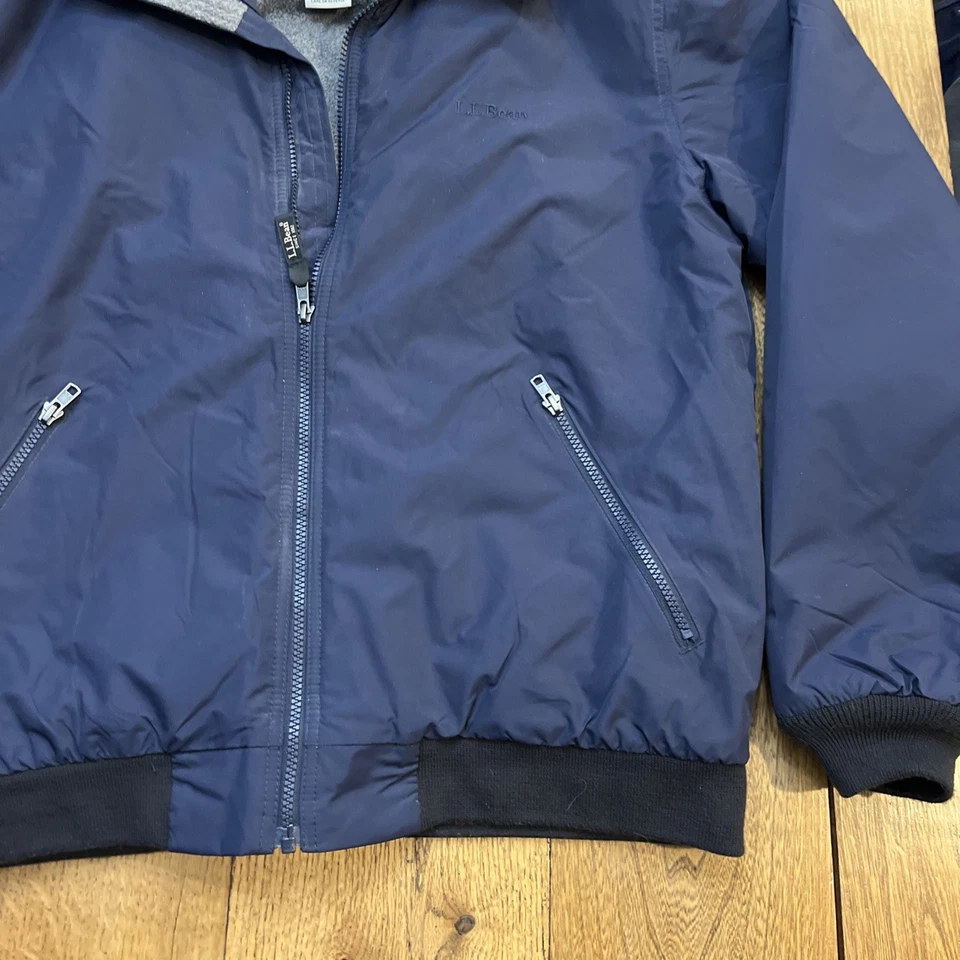 Abrigo de bombardero LL Bean para hombre forrado de lana azul, talla M Foto 4 de 4