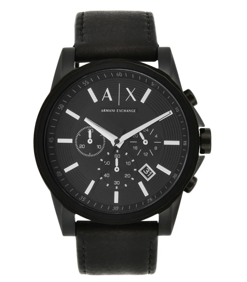 Armani Exchange Men's Black Chronograph Watch, Model# AX2098, New No Box