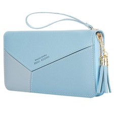Palay Women s Long Wallet PU Leather Tassel Zipper Large Multi Slot Purse