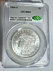 1904-O Morgan Silver Dollar $1 Graded MS62 by CAC  VAM-1B1 Pitting in OL
