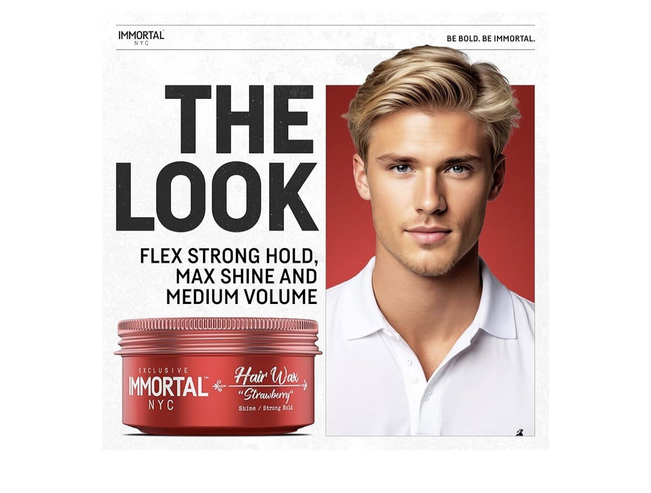 Immortal NYC Hair Wax Shine/Strong Hold 150ml | Strawberry