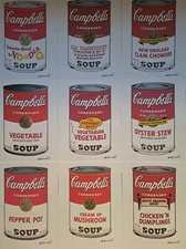 Andy Warhol Signed -  Set of 9 Campbell's Soup Cans Lithographs - Certificate