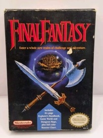 NES Final Fantasy With Game World Map/Monster Id Book, Box & Game Cover Vintage