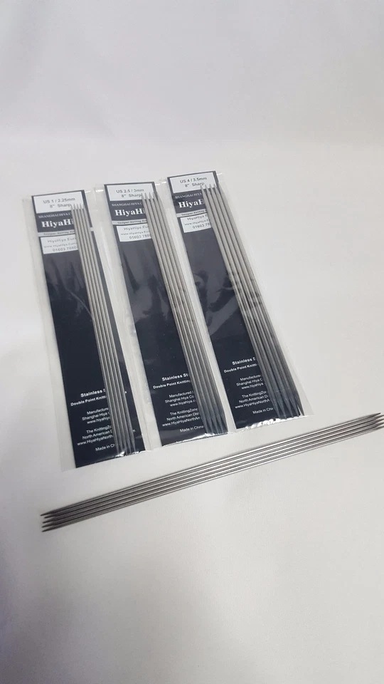 HiyaHiya Acero Inoxidable Punta Doble Agujas, Varios Tamaños, 20 CM - Imagen 3 de 4
