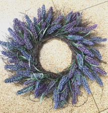 Lavender Wreath 22" Variegated Purple Colors Artificial Grapevine Base Beautiful