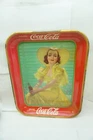 VINTAGE COKE TRAY COCA COLA 1938 GIRL AT SHADE CRANDALL OLD ORIGINAL LADY