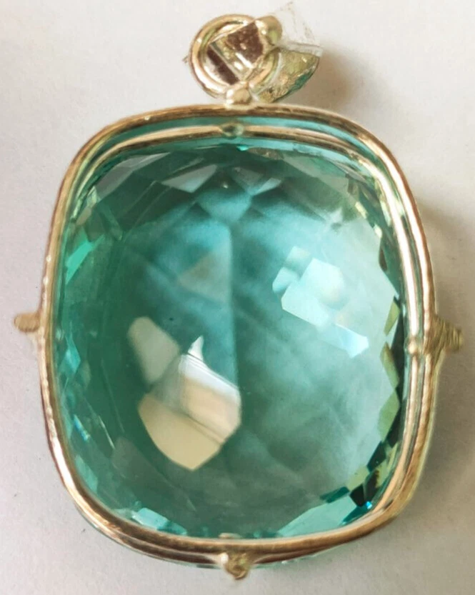 AAA+ Colgante grande aguamarina 94,20 CT corte cojín plata de ley 925 para regalo Foto 3 de 4