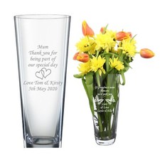 Personalised Engraved Flower Vase , mothers day, birthday gifts, retirement gift