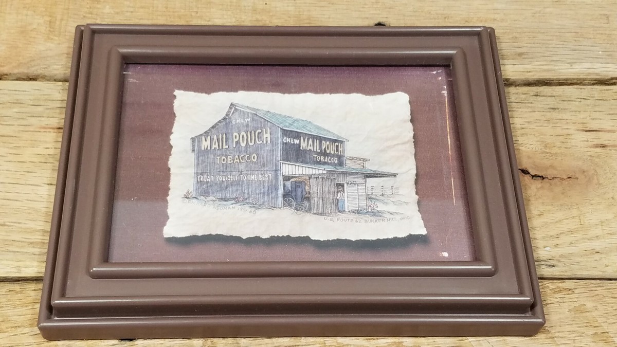 mail pouch chewing tobacco for sale Sold at Auction: Rare Large Chew Porcelain Thermometer Richard Neuman Print Chew Mail