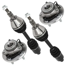 For 2012-2016 2017 2018 RAM 1500 4WD 2 Front CV Axle Shaft + 2 Wheel Hub Bearing