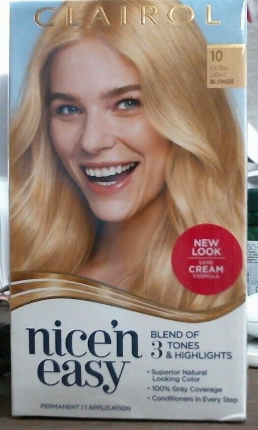 Clairol Natural Looking Nice n Easy Permanent Hair Color Extra Light Blonde - 10