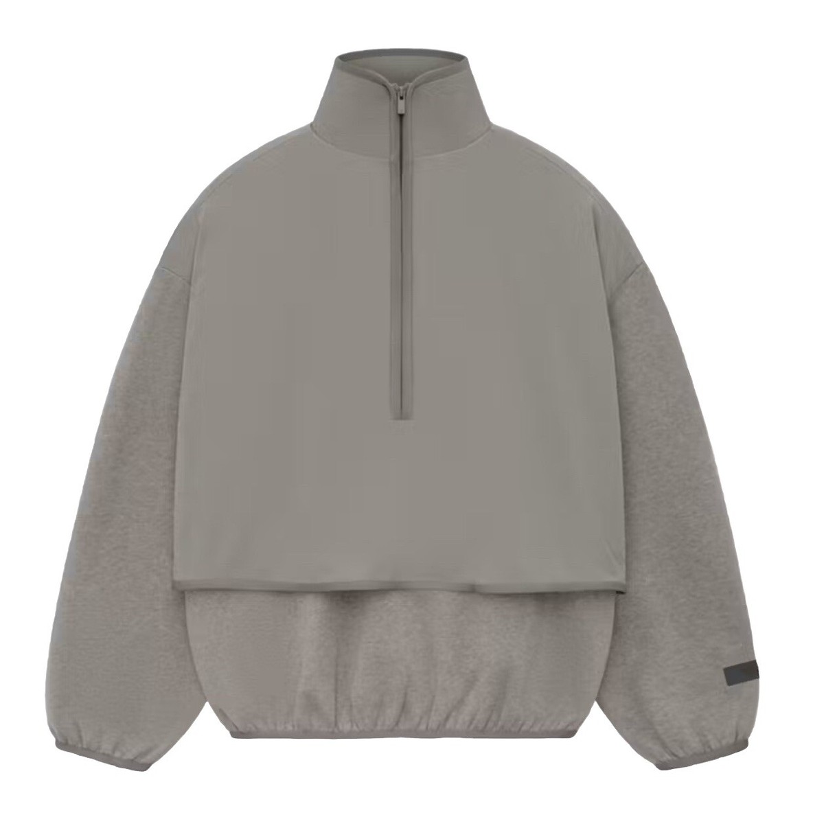 Fear Of God Essentials Nylon Fleece Mockneck In DUST/HEATHER GREY