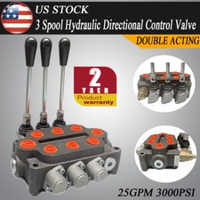 3Spool Monoblock Hydraulic Directional Control Valve Double Acting 25GPM 3000PSI