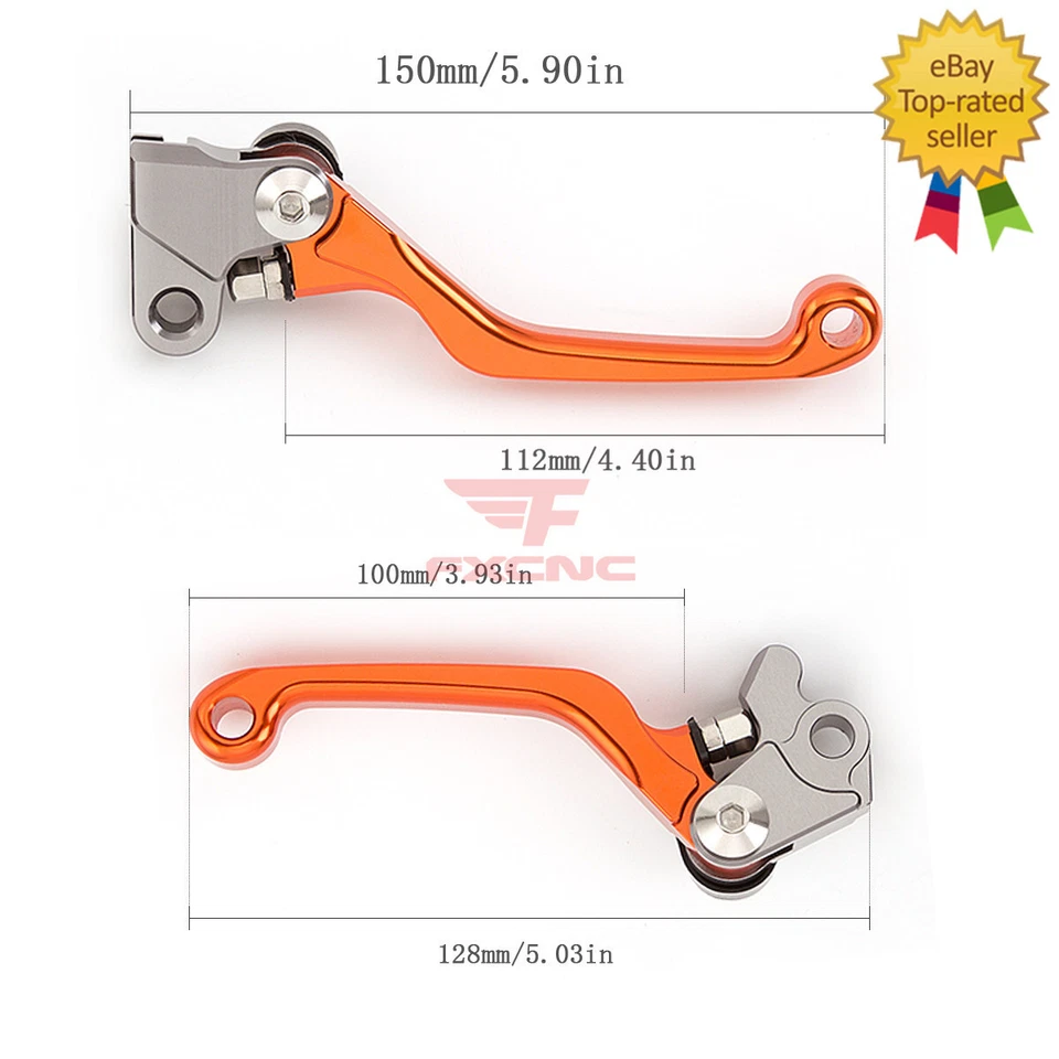 For KTM 400EXC_RACING 2005-2007 CNC Brake Clutch Levers Grips EXC Logo Dirtbike - Image 2 of 4