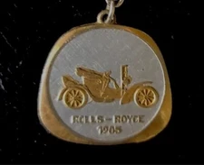 Keychain 1905 Rolls-Royce  Key Ring  Vintage Automobile Metal FOB 